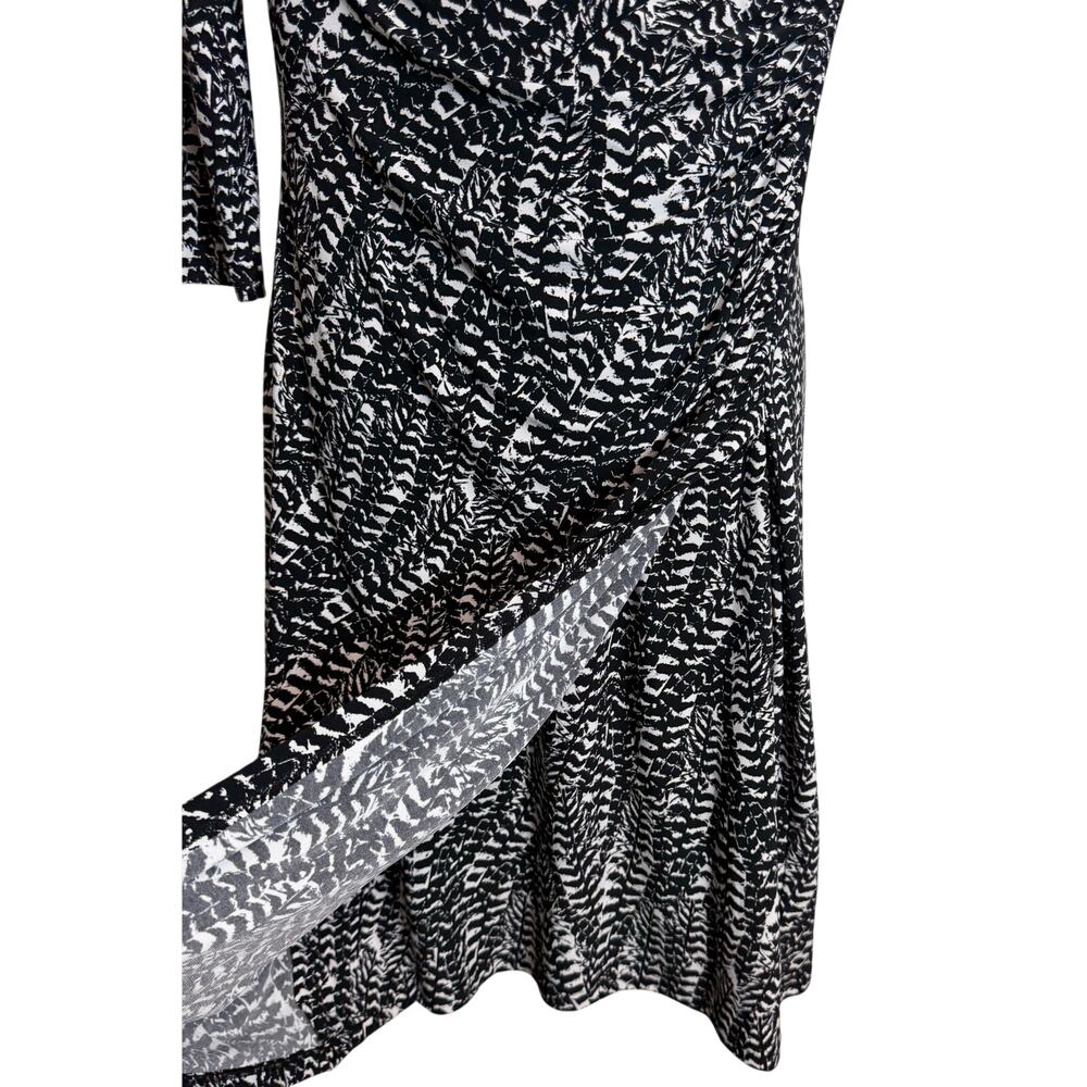 Lauren Ralph Lauren Women Sheath Dress Size 6 Black White 3/4 Sleeve Stretch New - Picture 5 of 12